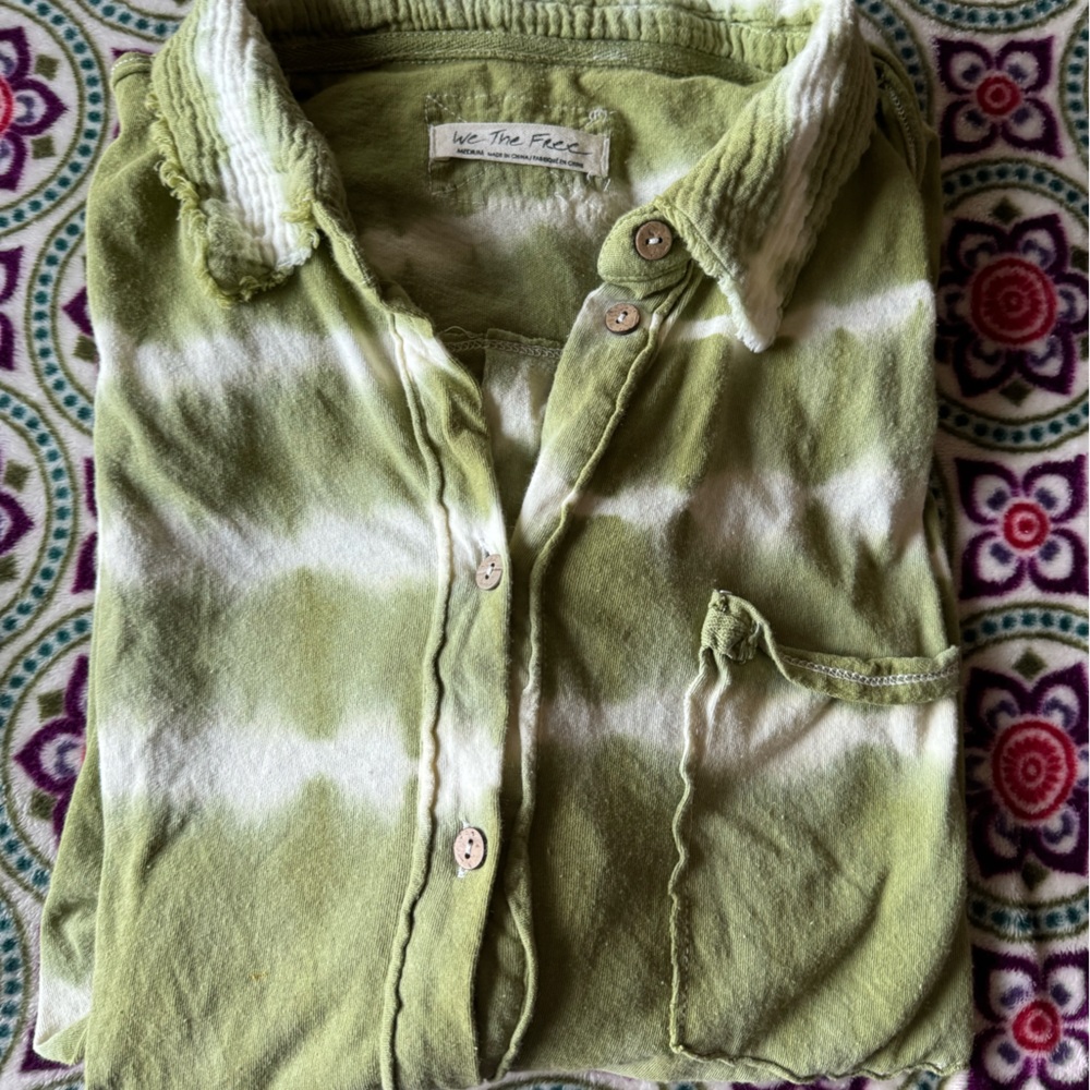 Free People Button Down Beach Shirt